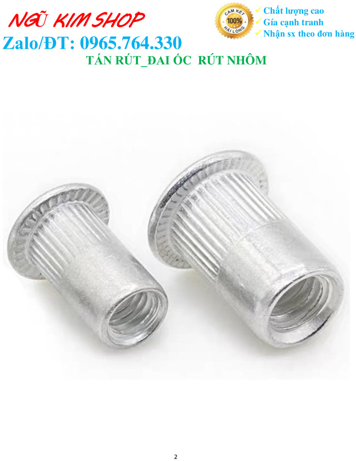 TÁN RÚT_ ĐAI ỐC RÚT NHÔM M3 -> M10