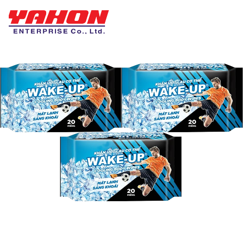 Combo 3 Khăn Ướt Lau Cơ Thể Wake-up, 20 Miếng