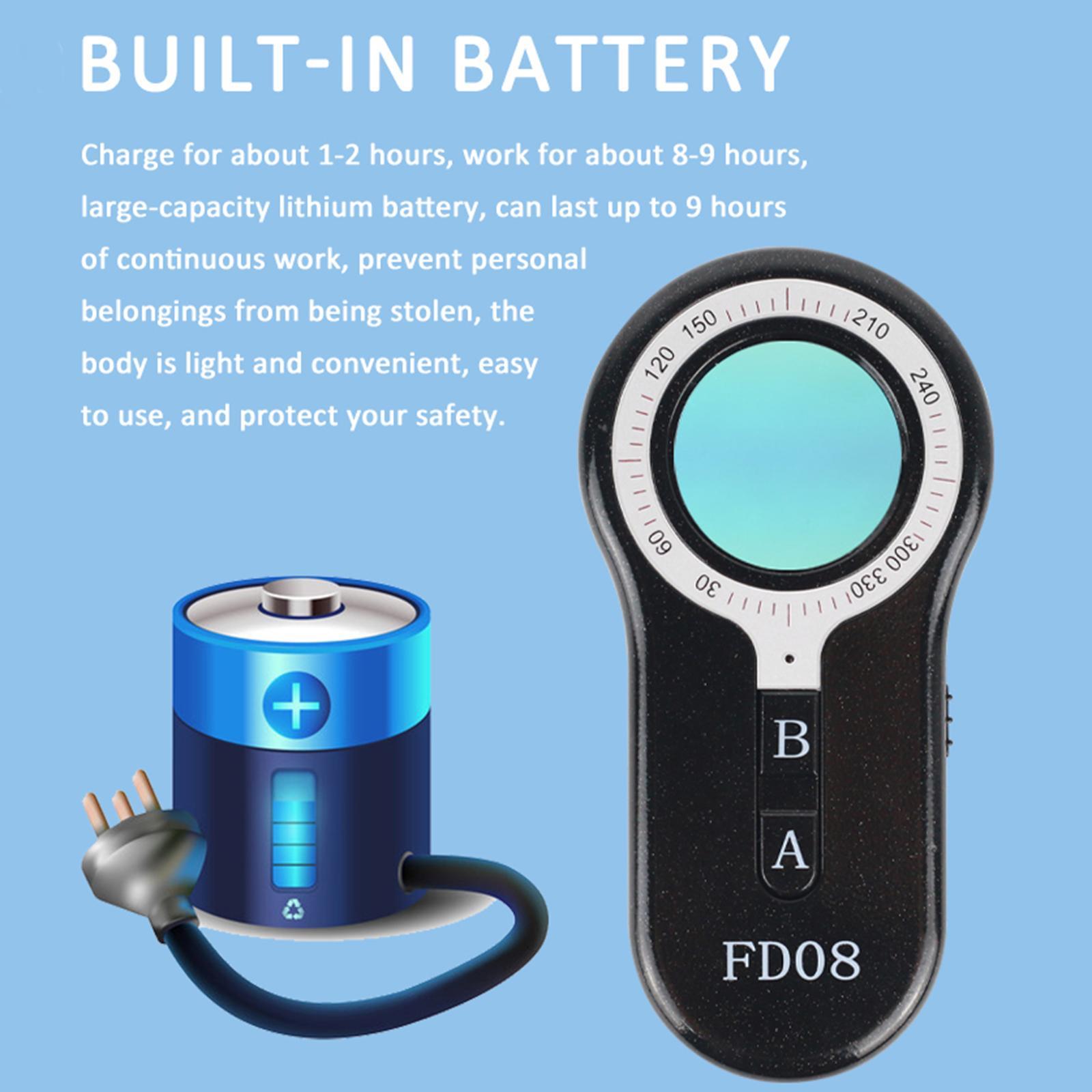 FD08 Wireless Detector Camera, Multifunctional Portable Mini Infrared IR Scanner, for Bathroom Travel Protection Vibration Alarm Personal Alarm