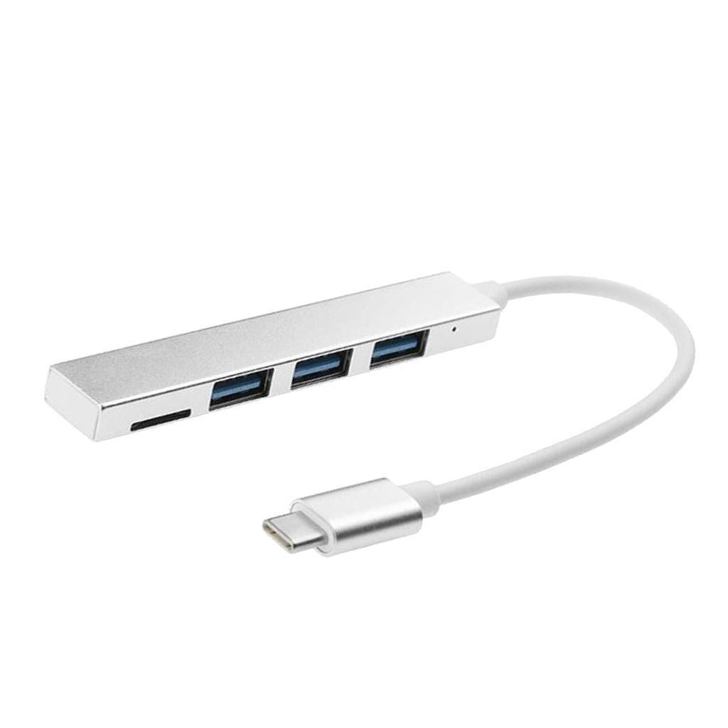 1x Type C Hub OTG Adapter Hub Type C to 3 USB Port with Card Reader
