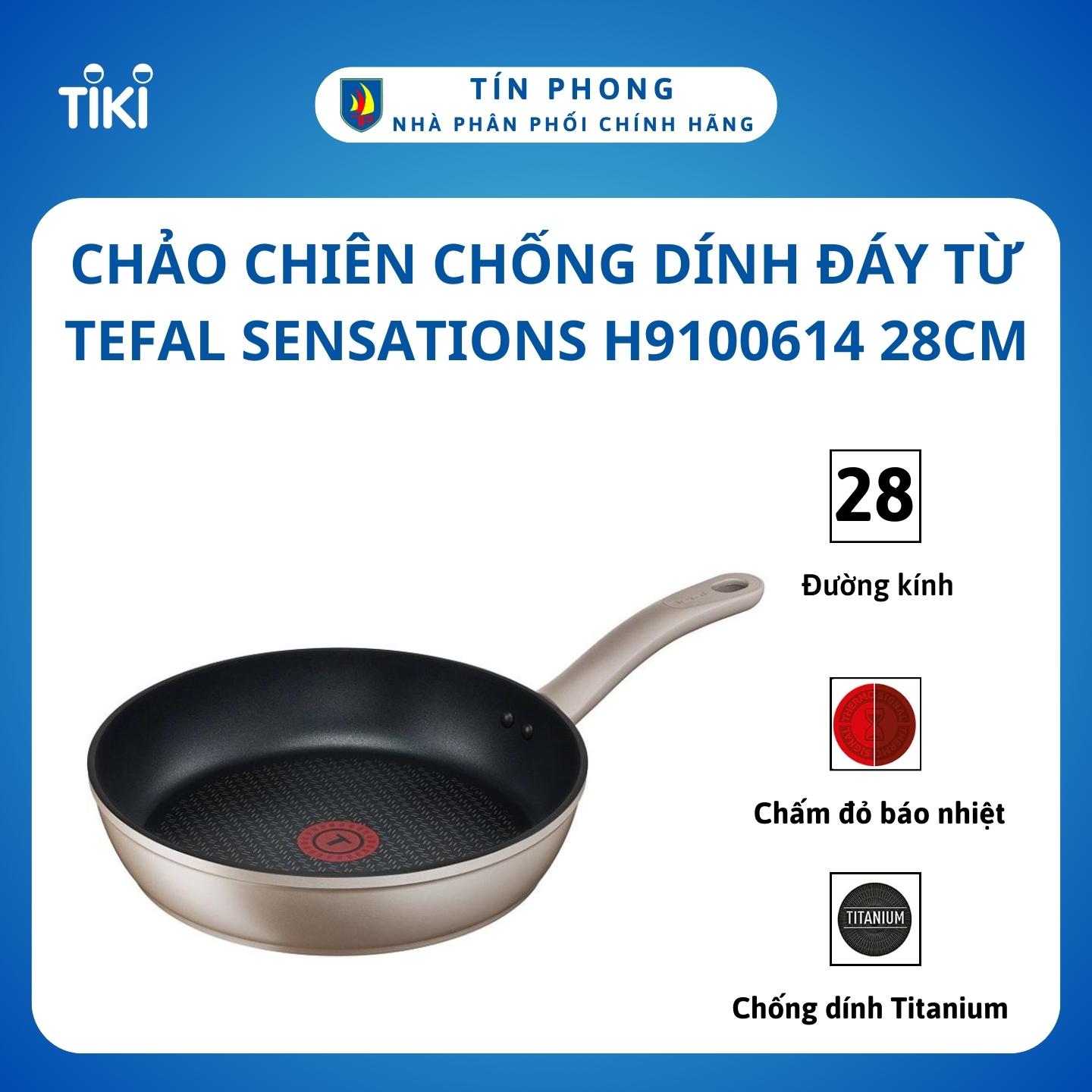Chảo chiên chống dính đáy từ Tefal Sensations H9100614 28cm - Hàng chính hãng