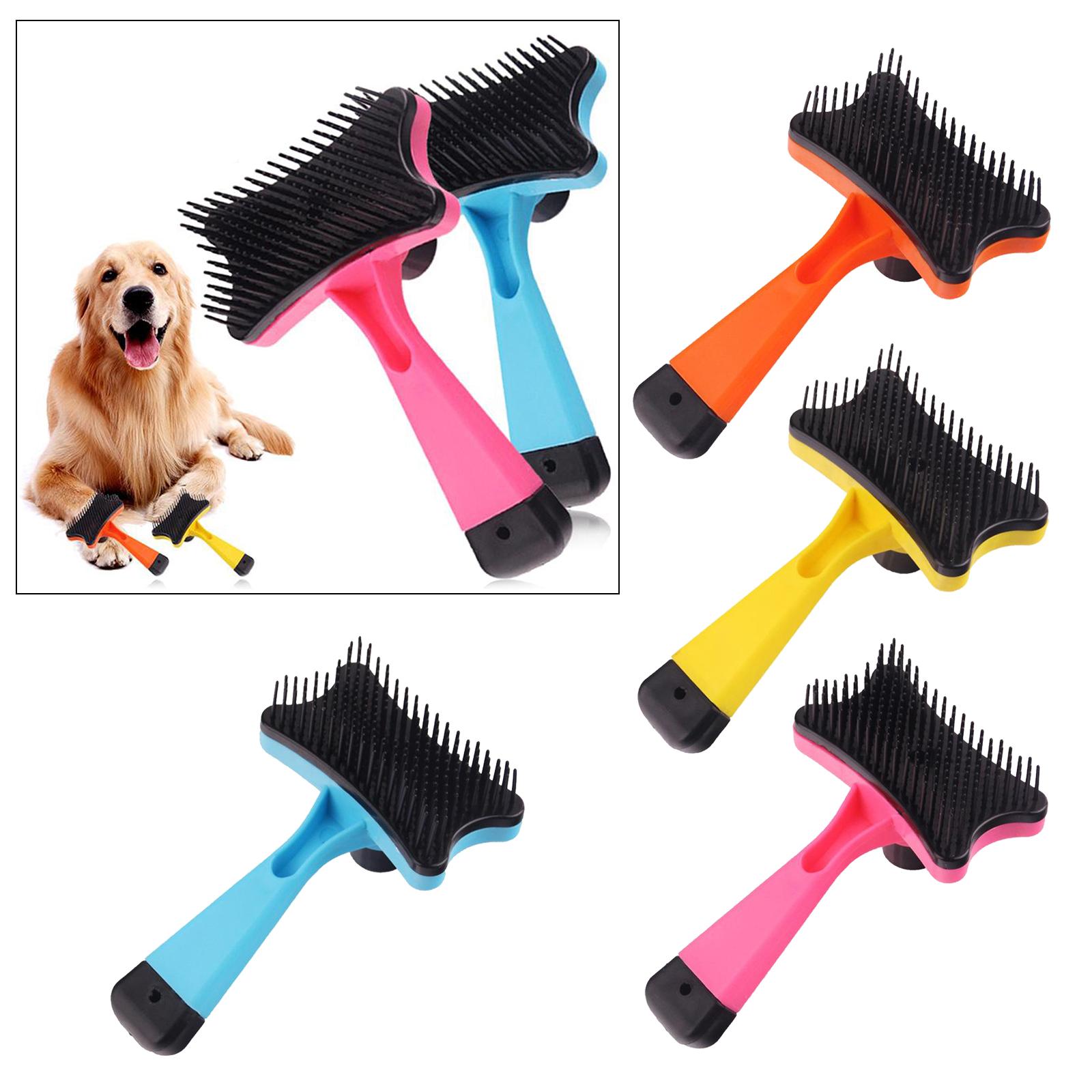 Pet Cat Dog Massage Comb Grooming Hair Removal Shedding Self Cleaning Brush