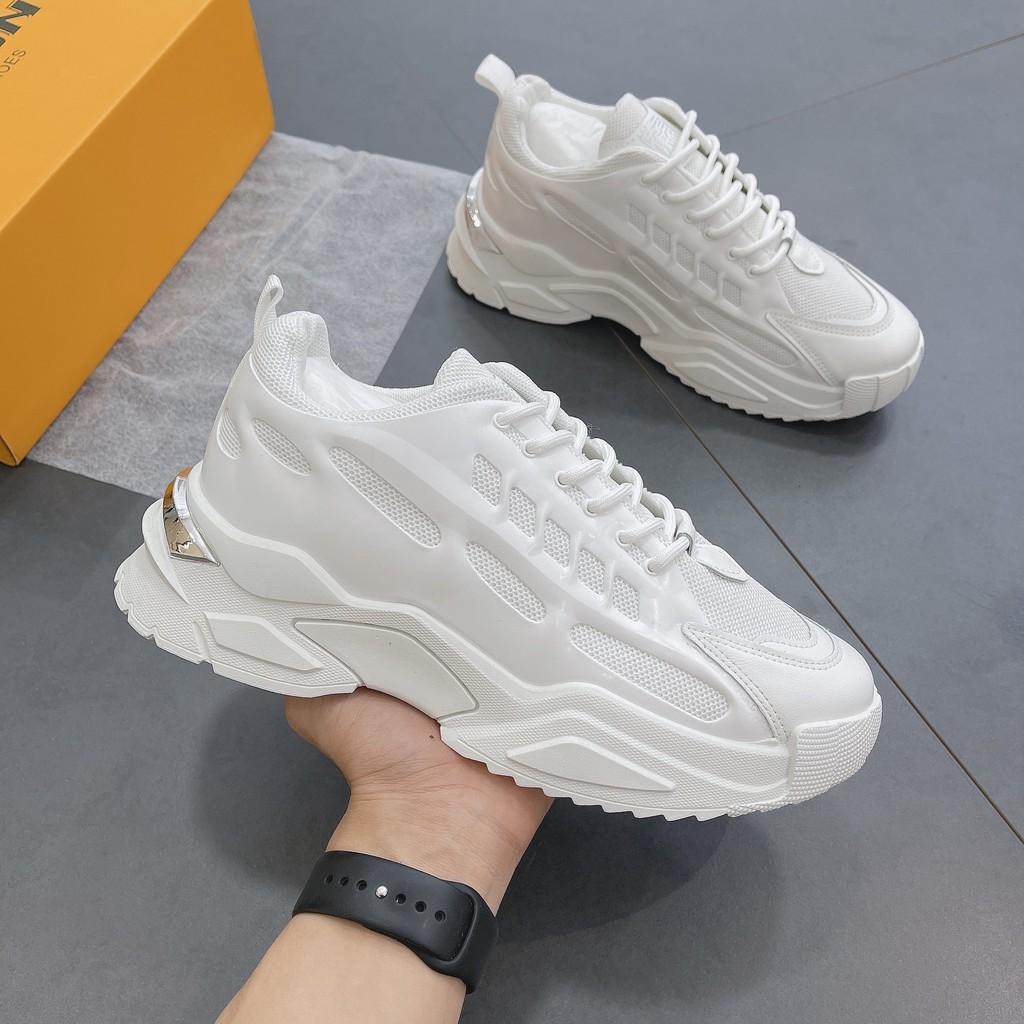 Giày thể thao nam, Giày sneaker nam độn full trắng CK2025