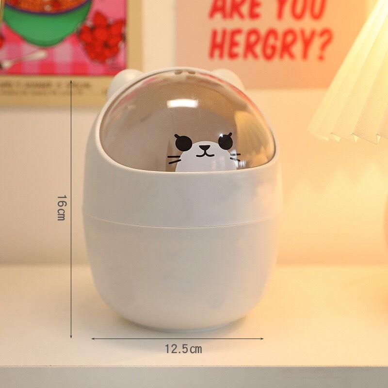 Thùng rác để bàn mini hình gấu trắng cực cute