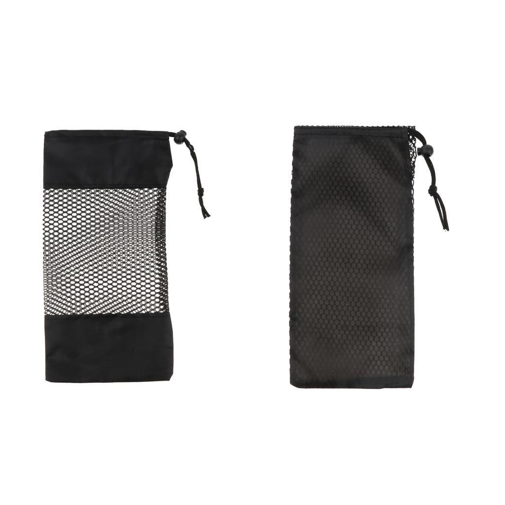 Polyester Mesh Drawstring Bag Camping Storage Pouch Outdoor Camping Ground Sheet Cushion Organizer Bag