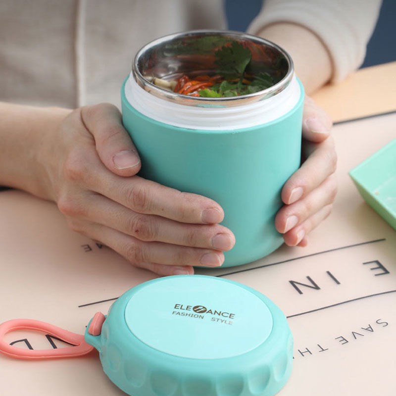 Ca giữ nhiệt đựng cháo, canh, súp miệng to dễ dàng lấy đồ ăn khi cần - Bình ủ cháo 430ml ruột inox cao cấp
