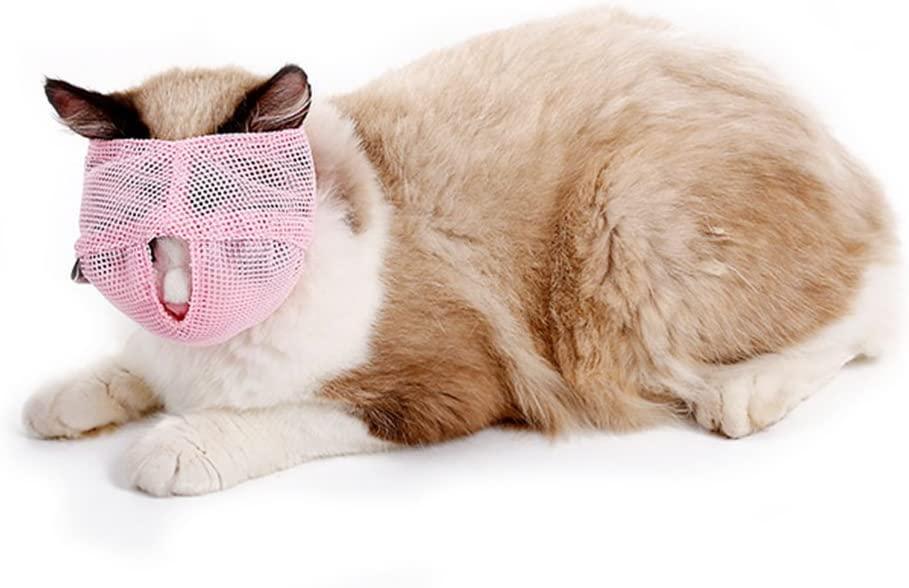 2x Mõm mèo Lưới thoáng khí Rọ mõm thú cưng Chải lông Ngăn ngừa Mặt nạ Kitty