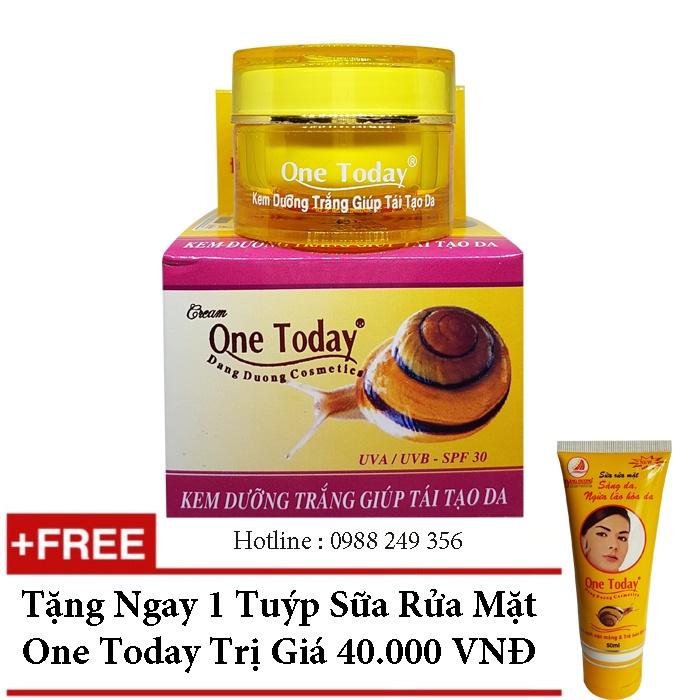 Kem Dưỡng Trắng Giúp Tái Tạo Da One Today 9g + Tặng Sữa Rửa Mặt One Today 50ml