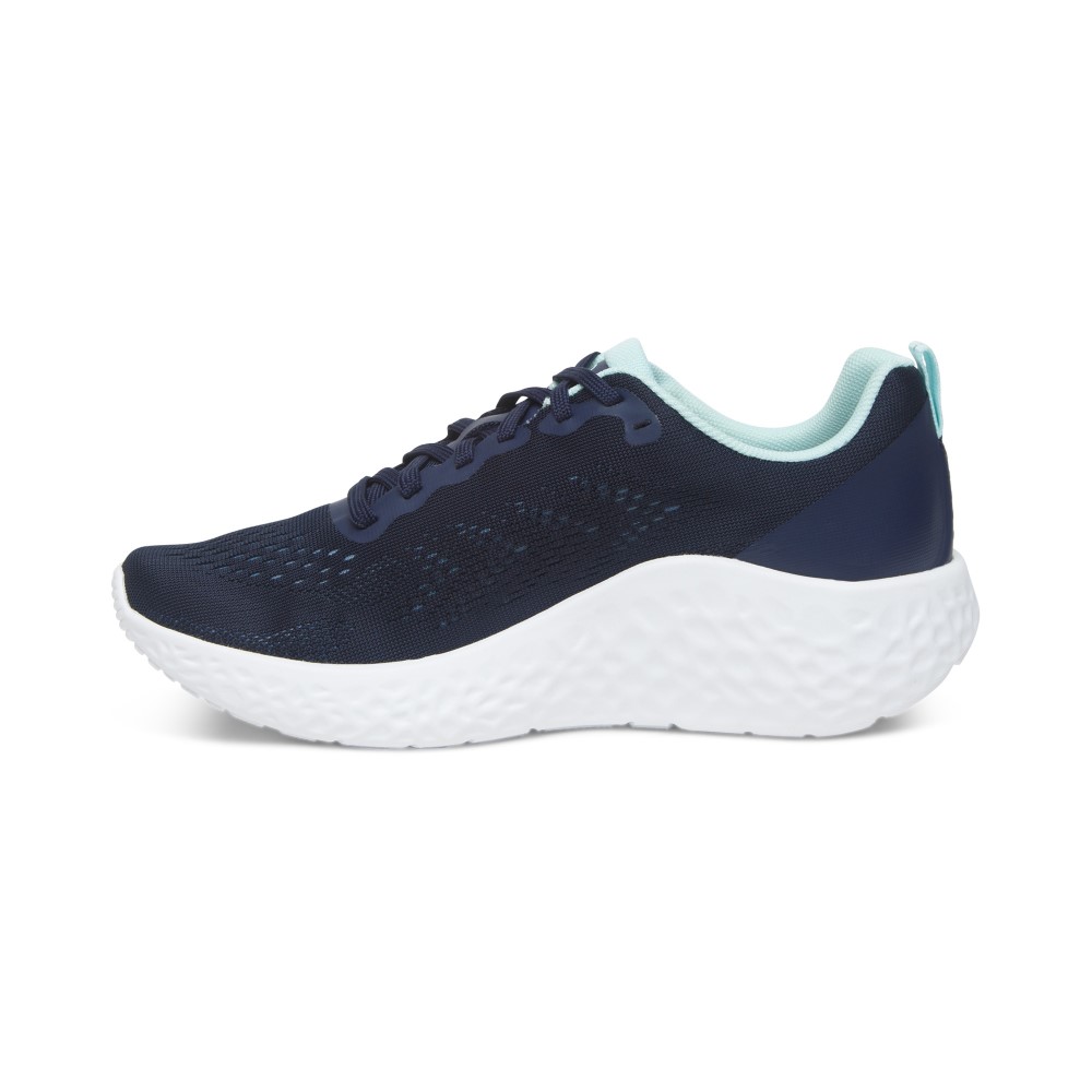 Giày sức khoẻ nữ Aetrex Danika Navy - giày sneaker đế cao