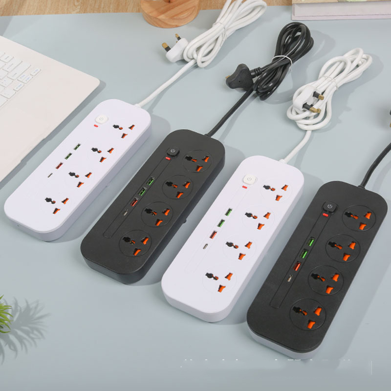 Ổ cắm điện đa năng POWER T20, ổ điện thông minh 3 cổng USB 1 type c sạc nhanh 4 ổ cắm điện chống cháy nổ an toàn cho trẻ