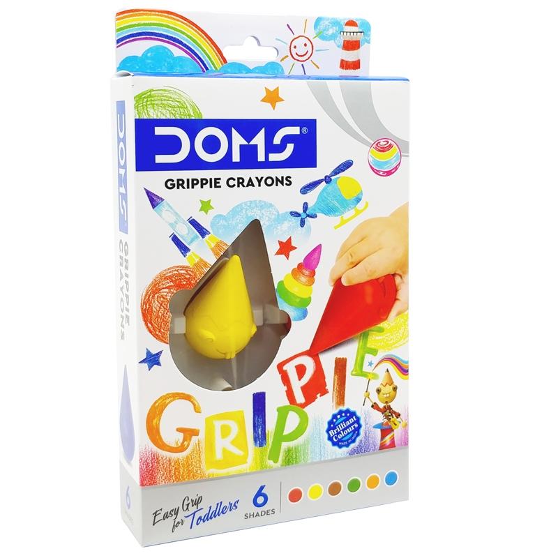 Hộp 6 Bút Sáp Màu Grippie - DOMS 8354