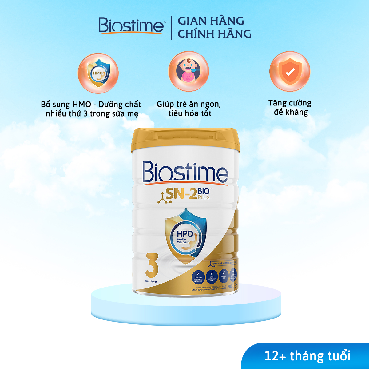 Sữa Biostime SN-2 Bio Plus HPO Follow-On 800g - Dinh dưỡng cao cấp