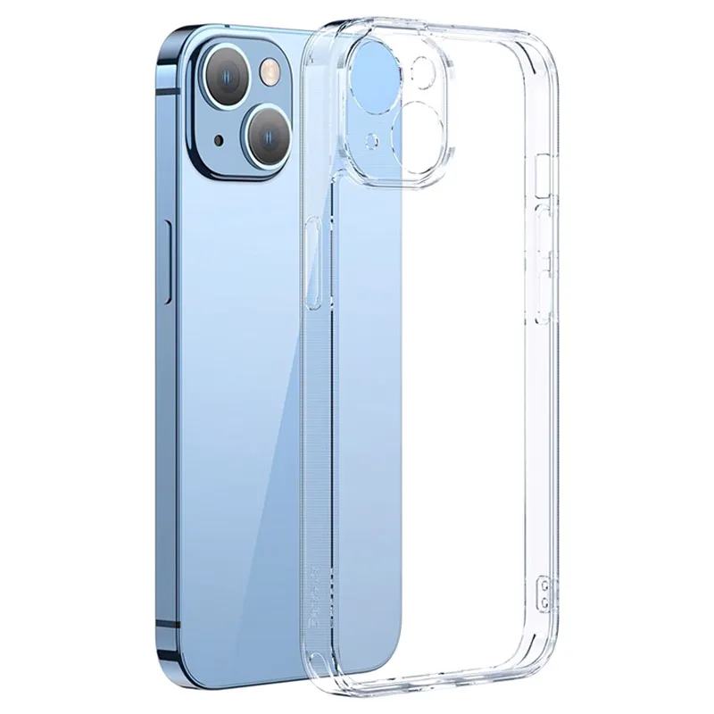 Ốp lưng chống sốc trong suốt cho iPhone 14 Plus hiệu Baseus Protective Case trang bị khung bảo vệ camera, chống chịu va đập cực tốt, độ trong suốt chuẩn HD - hàng nhập khẩu