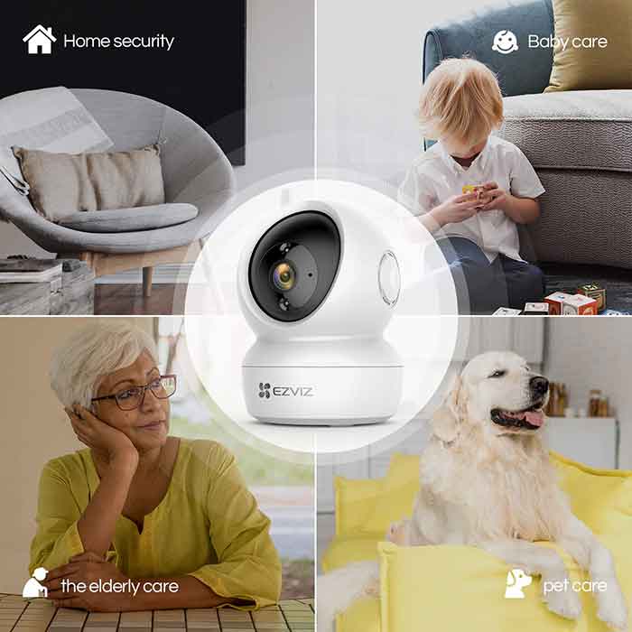 Camera IP EZVIZ C6N 2MP 1080P Smart Night Vision (CS-C6N-A0-1C2WFR) - Thẻ nhớ NETAC 64GB - Hàng Chính Hãng 