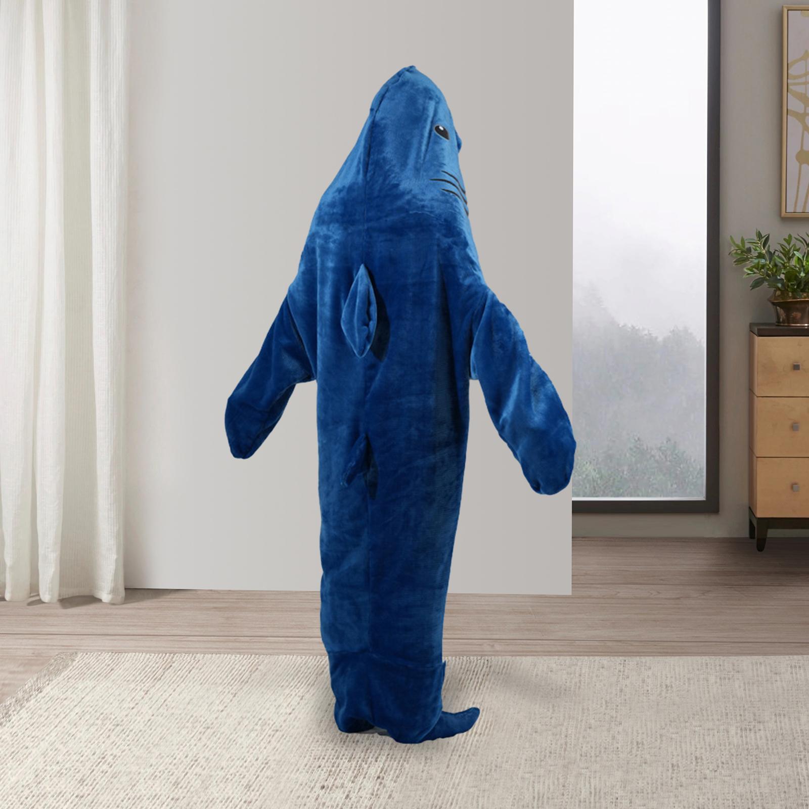 Wearable Hooded Blanket Soft Lightweight Celebration Cozy Shark Sleeping Bag