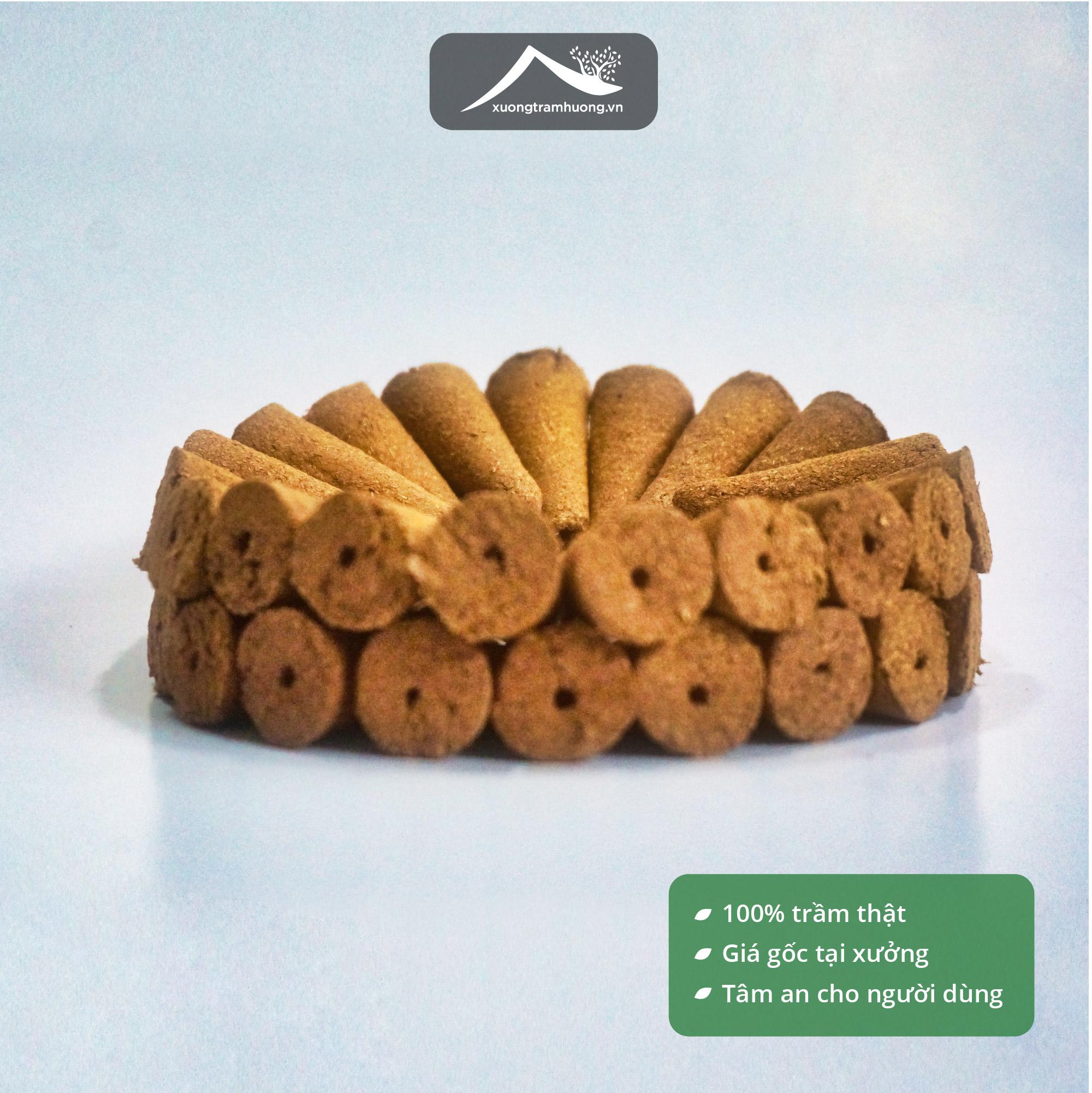 Nụ Trầm Hương Khói Ngược Sạch Xưởng Trầm Hương Thơm Vừa An Toàn Sức Khoẻ Hộp 40 viên