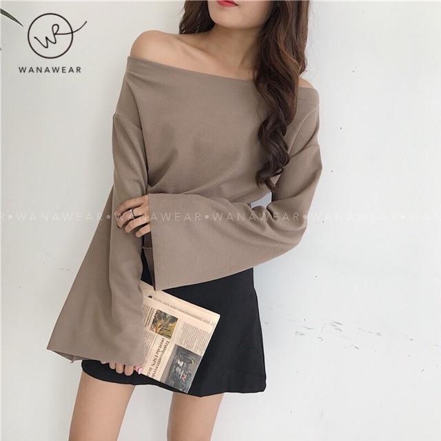 Áo trễ vai tay rộng sang chảnh