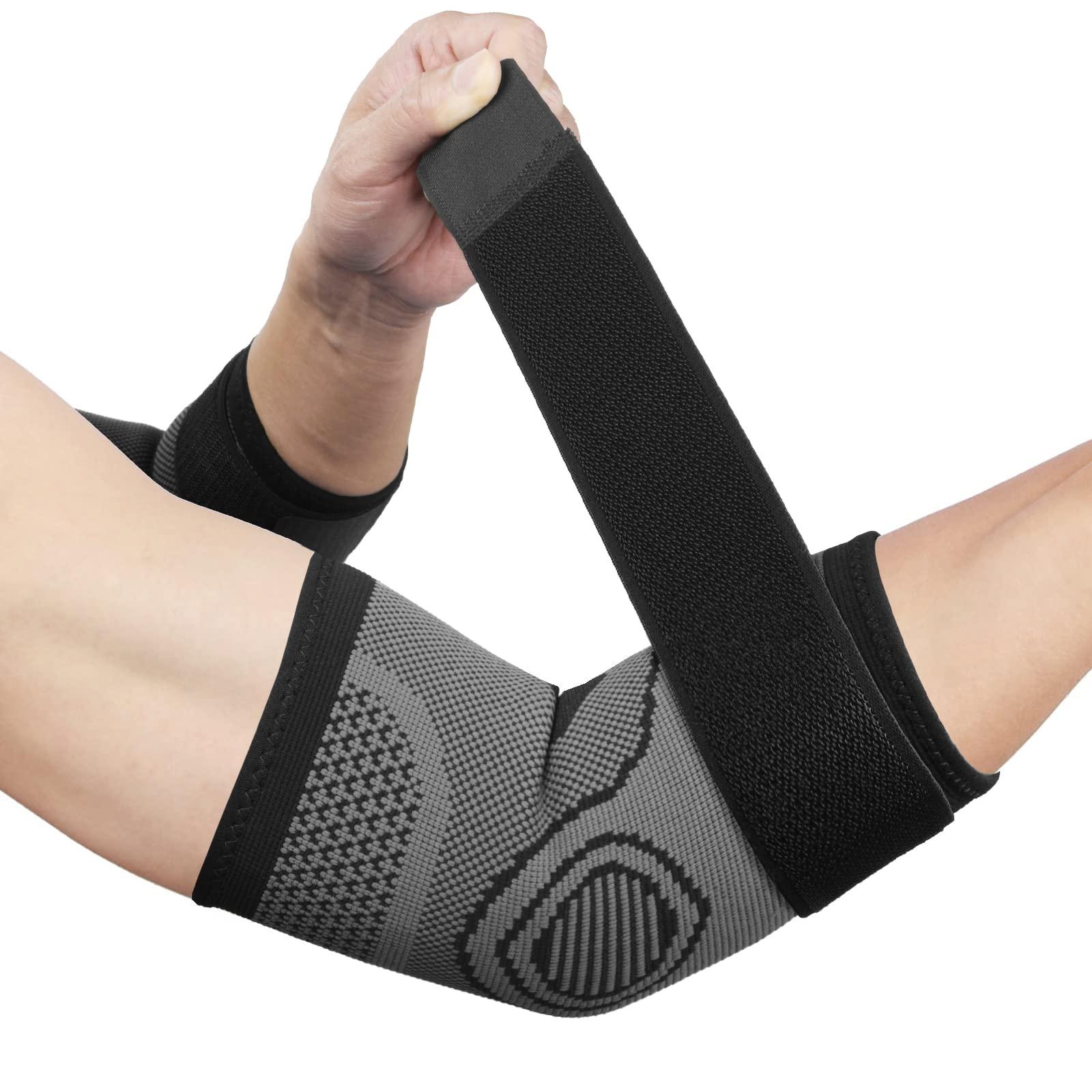 Nẹp khuỷu tay viêm gân cho nam và nữ, Nẹp khuỷu tay 2 gói có dây đeo và tác dụng nén cho viêm gân, giảm đau ngăn ngừa chấn thương