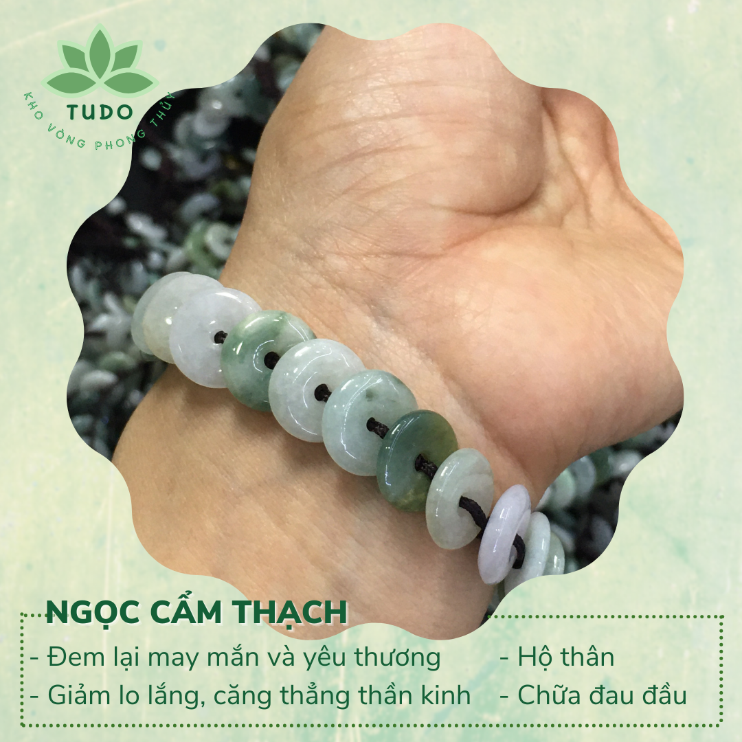 Vòng phong thủy TUDO cẩm thạch nữ