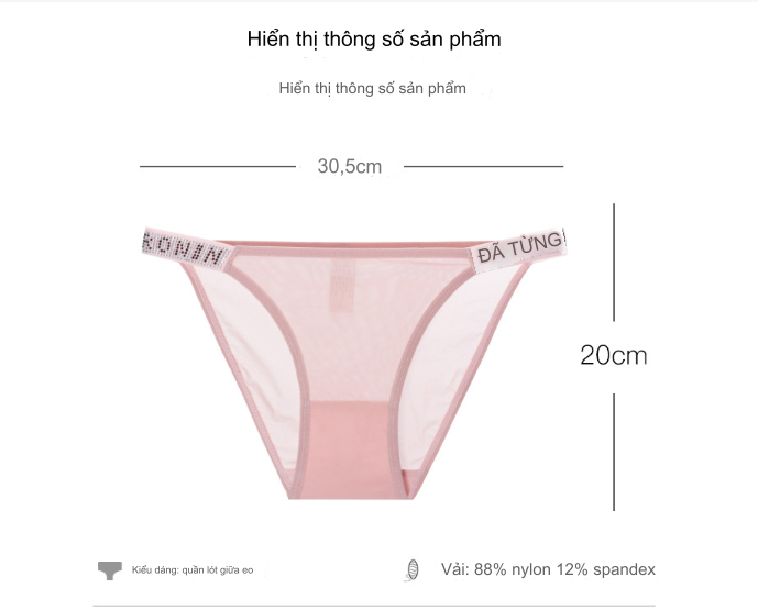 Combo 5 Quần Lót Nữ Lưới Tàng Hình Dây Đính Đá Voronin Q8152 – Thoáng Mát, Sexy, Sang Trọng