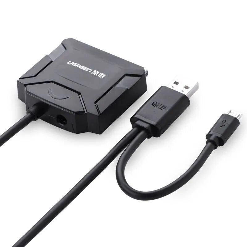 Ugreen UG20202CR108TK 1M màu Đen Bộ chuyển đổi USB 3.0 sang SATA ổ cứng hỗ trợ nguồn - HÀNG CHÍNH HÃNG