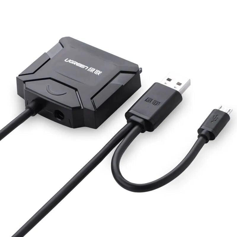 Ugreen 20216 25CM màu Đen Bộ chuyển đổi USB 2.0 sang SATA ổ cứng hỗ trợ OTG CR108  Hàng chính Hãng