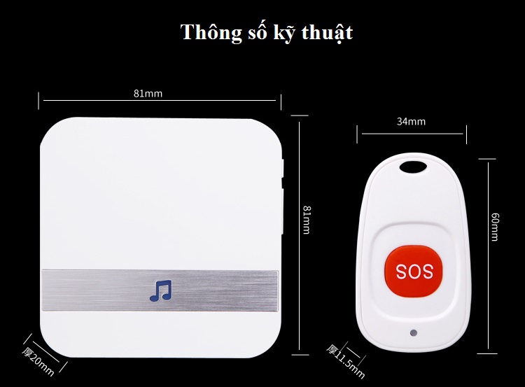 Báo động hỗ trợ cho người già, cao tuổi khi cần trợ giúp bảo vệ người thân, dễ dàng lắp đặt, sử dụng