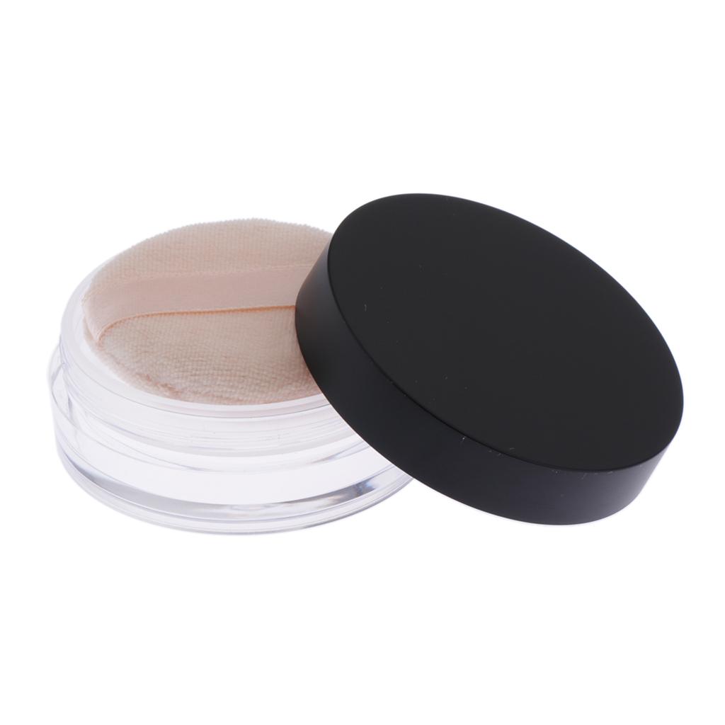Empty Powder Puff Case Holder Loose Powder Container Face Powder Blusher Box Makeup Cosmetic Jars & Soft Sponge Puff