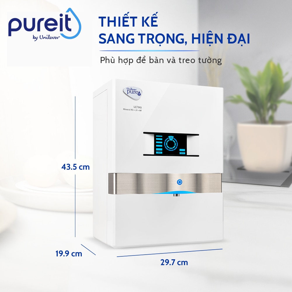 Máy lọc nước Unilever Pureit Ultima Trắng - Máy lọc nước bù khoáng để bàn treo tường Ultima - Bảo hành chính hãng 12 tháng