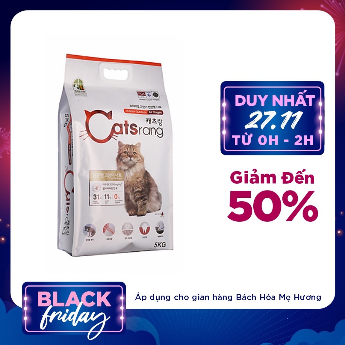 Thức ăn mèo mọi lứa tuổi Catsrang 400g