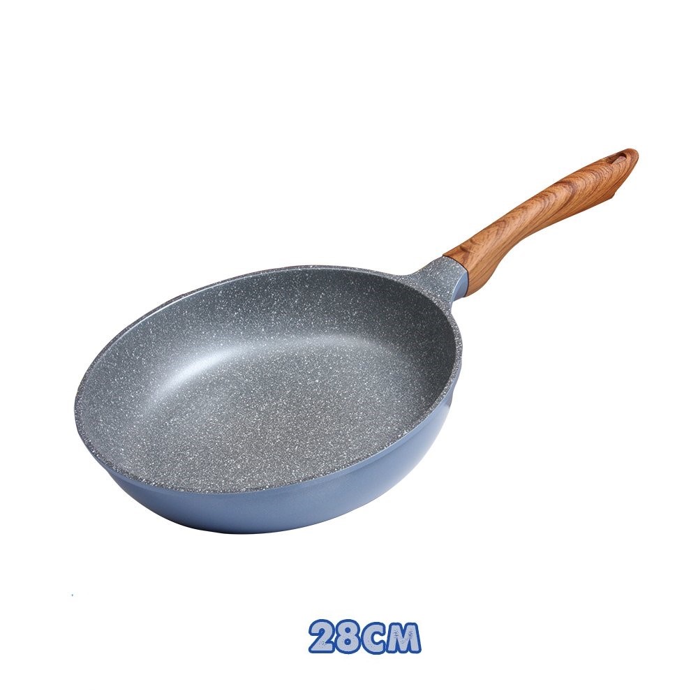 Chảo đúc cạn vân đá ceramic chống dính cao cấp 28cm (dùng được tất cả các bếp, kể cả bếp từ)