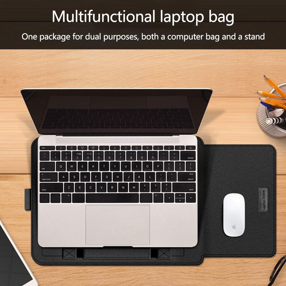 Bộ Túi Da Đựng Laptop Và Giá Đỡ 4 Trong 1 Chống Thấm Nước Đa Năng Cho MacBook