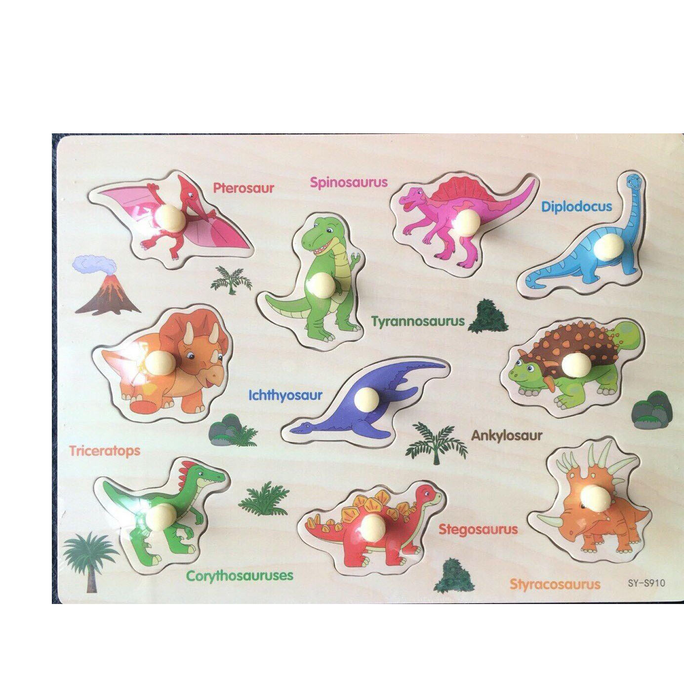 10 Bảng đồ chơi ghép gỗ có núm cho bé  Mã 006