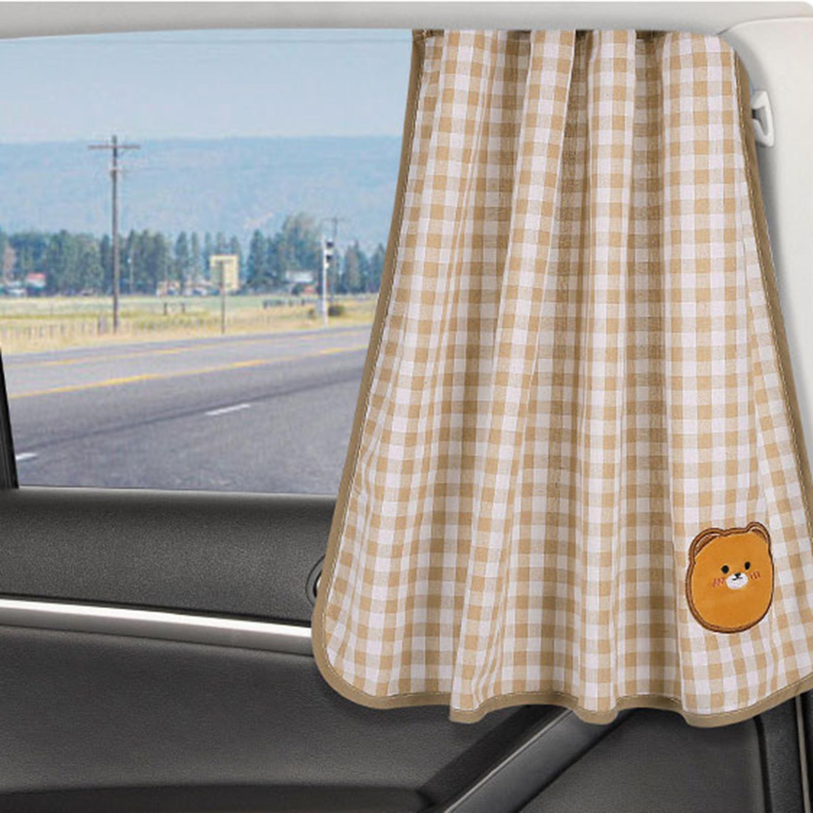 Automotive Side Sunshade Retractable Foldable Light Coffee