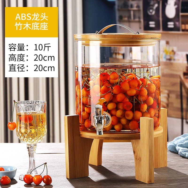 BÌNH THỦY TINH KÈM ĐẾ GỖ DUNG TÍCH 5L - 8L