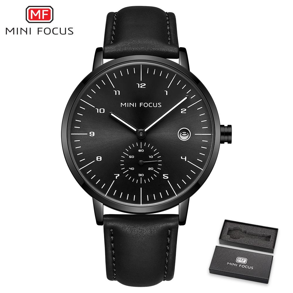 Đồng hồ Quartz MINI FOCUS Nam Dây đeo bằng da Hiển thị thời gian & Lịch,không thấm nước