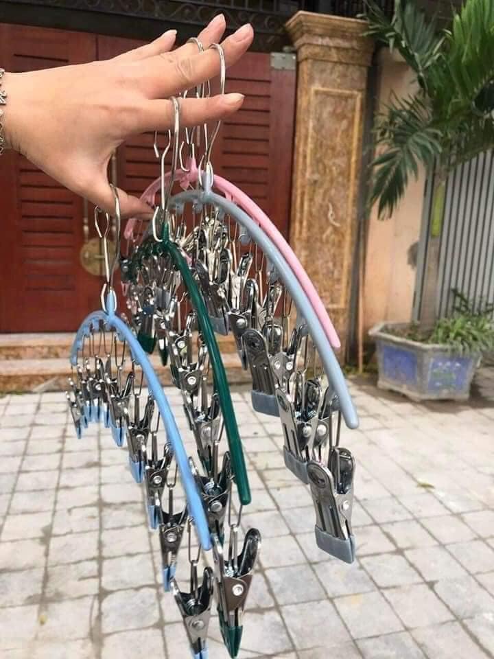 COMBO 3 MÓC TREO ĐỒ LÓT, TẤT VỚ CÓ KHÓA CHỐNG GIÓ, CHỐNG TRƯỢT