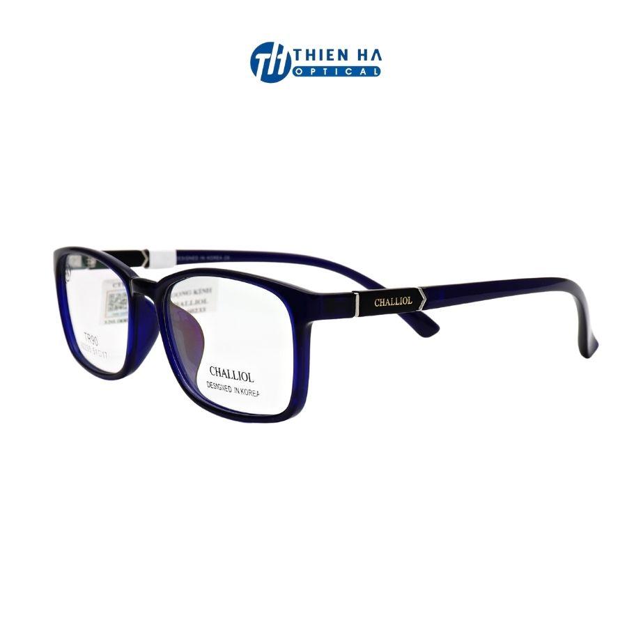 Gọng kính vuông THIÊN HÀ OPTICAL dáng vuông nhựa dẻo chắc chắn unisex phù hợp với cả độ cận cao, form nhỏ vừa TH60233