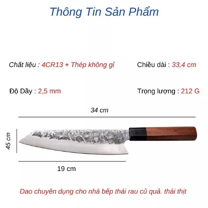 Combo 2 Dao Thái Nhà Bếp Cao Cấp AKATSUKI Nhật Bản Chất Liệu Thép Không Gỉ 4Cr13 Mov Tay Cầm Cán Gỗ Chắc Chắn