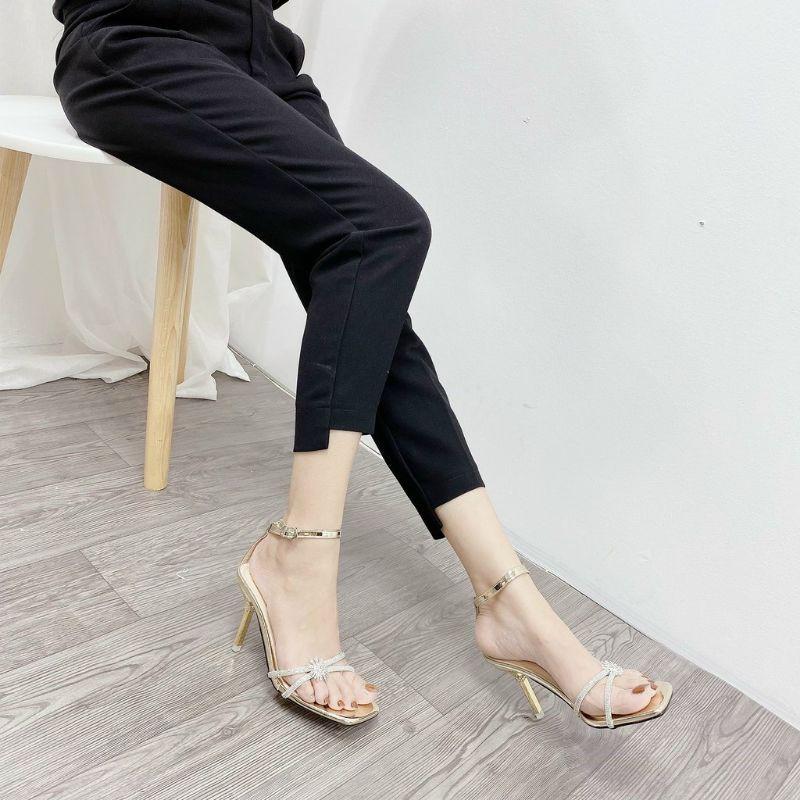 Sandal cao gót dây đá sang chảnh có video và ảnh thật