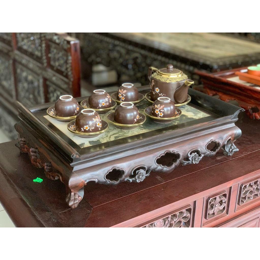 Khay Trà Gỗ Mun Sang Trọng Bàn Khách