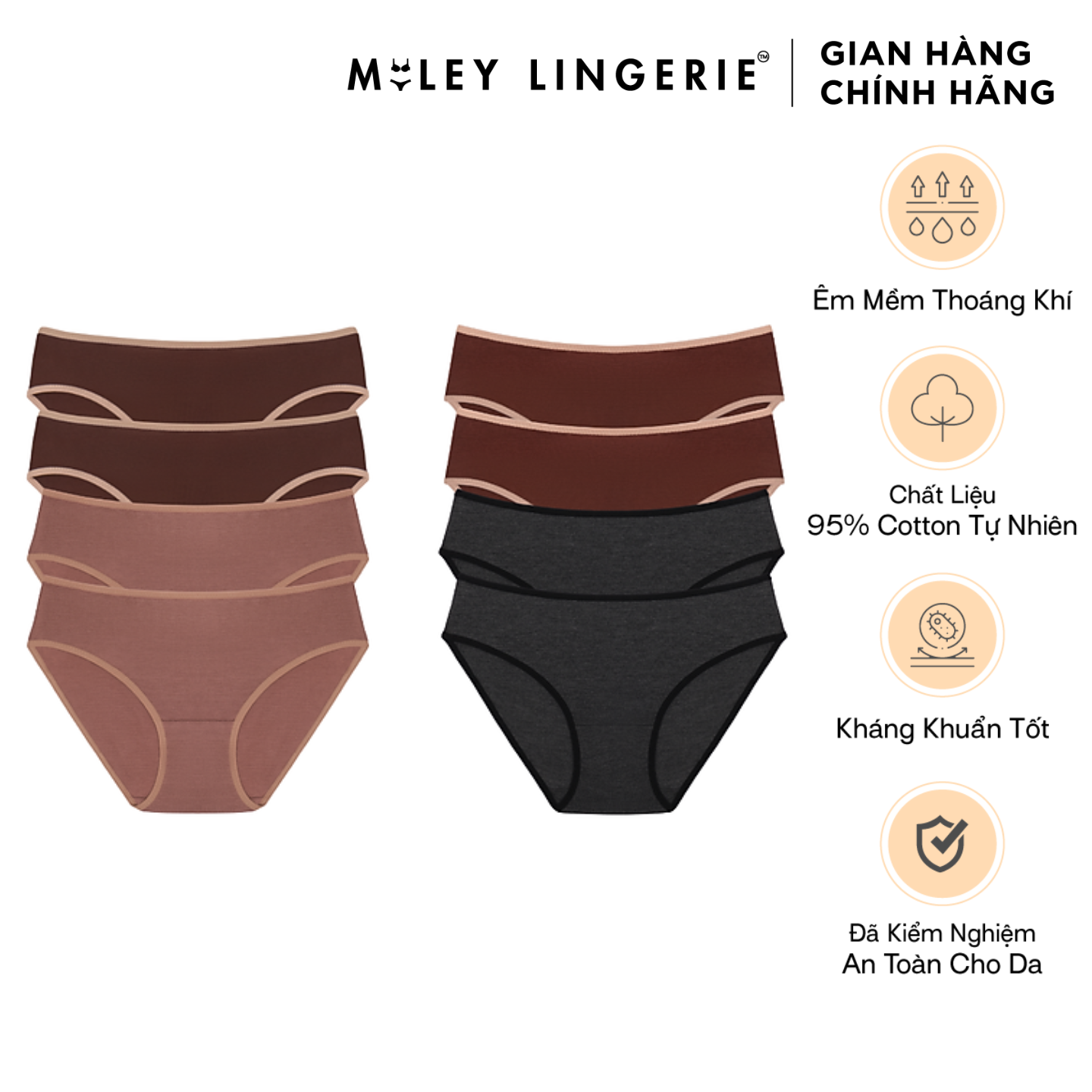 Combo 8 Quần Lót Nữ Cotton Flexi Miley Lingerie - Giao màu ngẫu nhiên