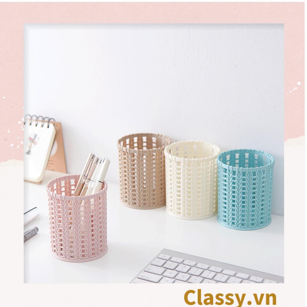 Hộp nhựa lưới  Classy Đựng Bút Đựng Viết, Văn Phòng Phẩm màu pastel họa tiết hoạt hình PK938