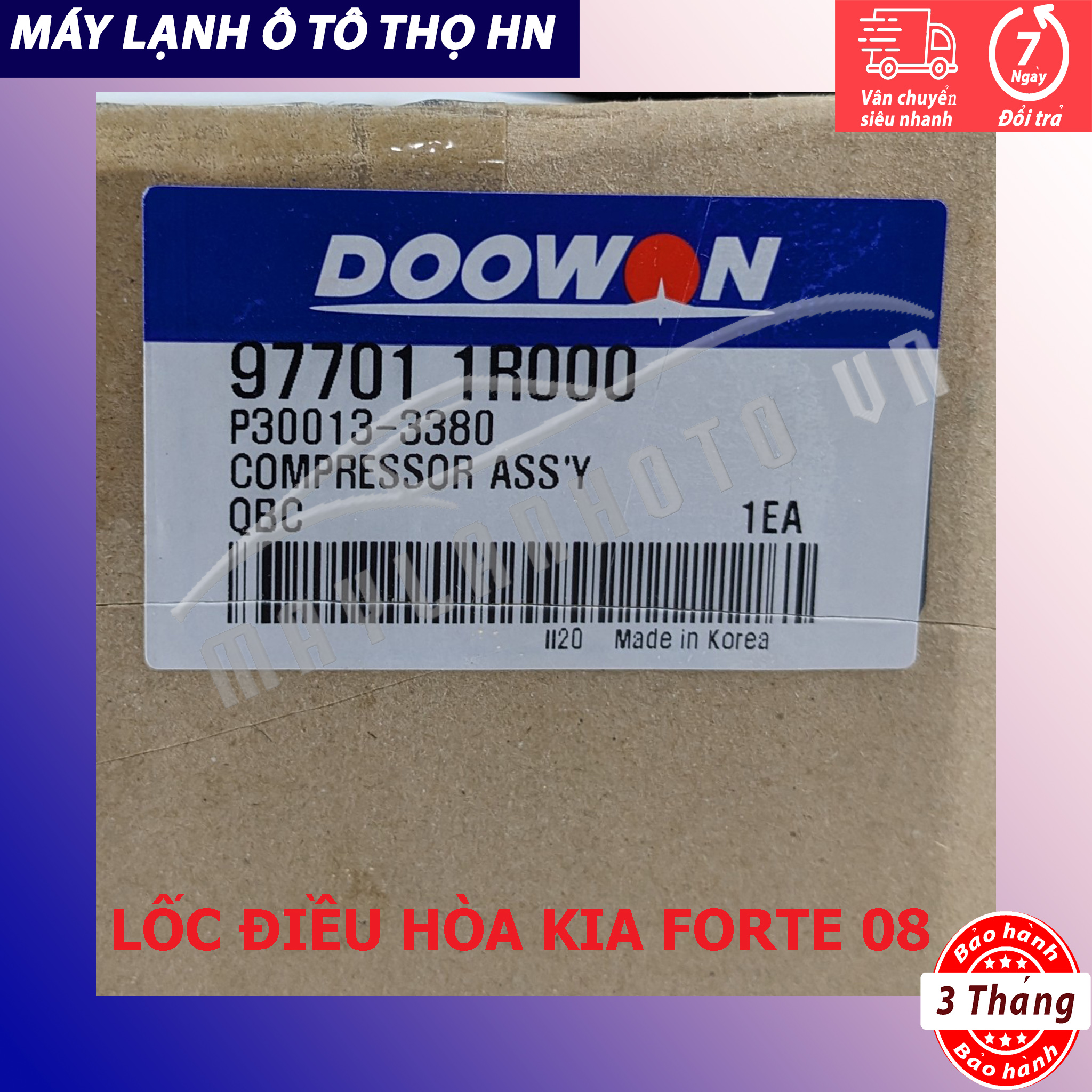 Lốc điều hòa (block,máy nén) Kia Forte 1.6/Hyundai Accent-I20 2008 2009 2010 2011 Hàn Quốc 08 09 10 11 97701-2F031/1R000