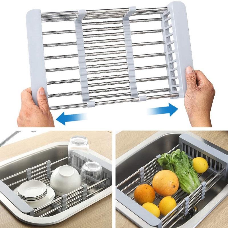 Phụ Kiện Nhà Bếp Có Thể Thu Vào Điện Giá Treo Bồn Rửa Bát Gác Rau Củ Quả Điện Rổ Giá Đựng Dụng Cụ