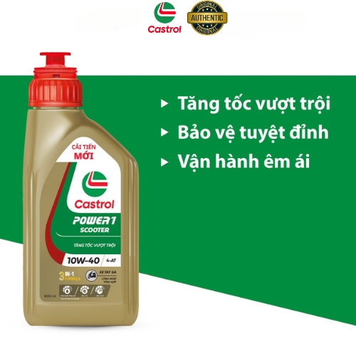 Dầu nhớt xe tay ga Castrol POWER1 SCOOTER 4-AT 10W-40 0.8L - Hàng Chính Hãng