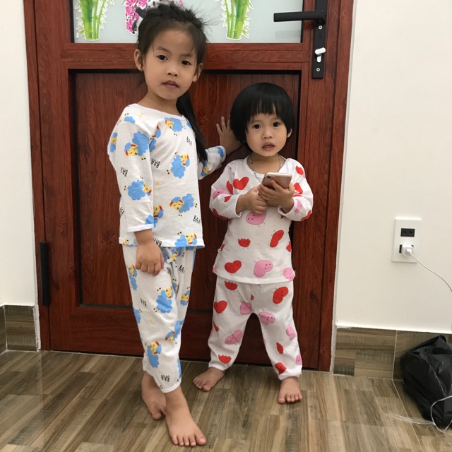 Combo 3 Bộ cotton giấy dài tay chui đầu cho bé