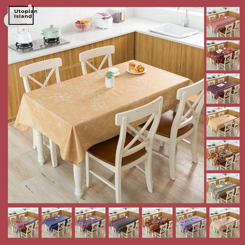 Khăn trải bàn trang trí tiệc không thấm nước cho bàn ăn Khăn trải bàn hình chữ nhật Khăn trải bàn bằng vải cotton cho bàn.