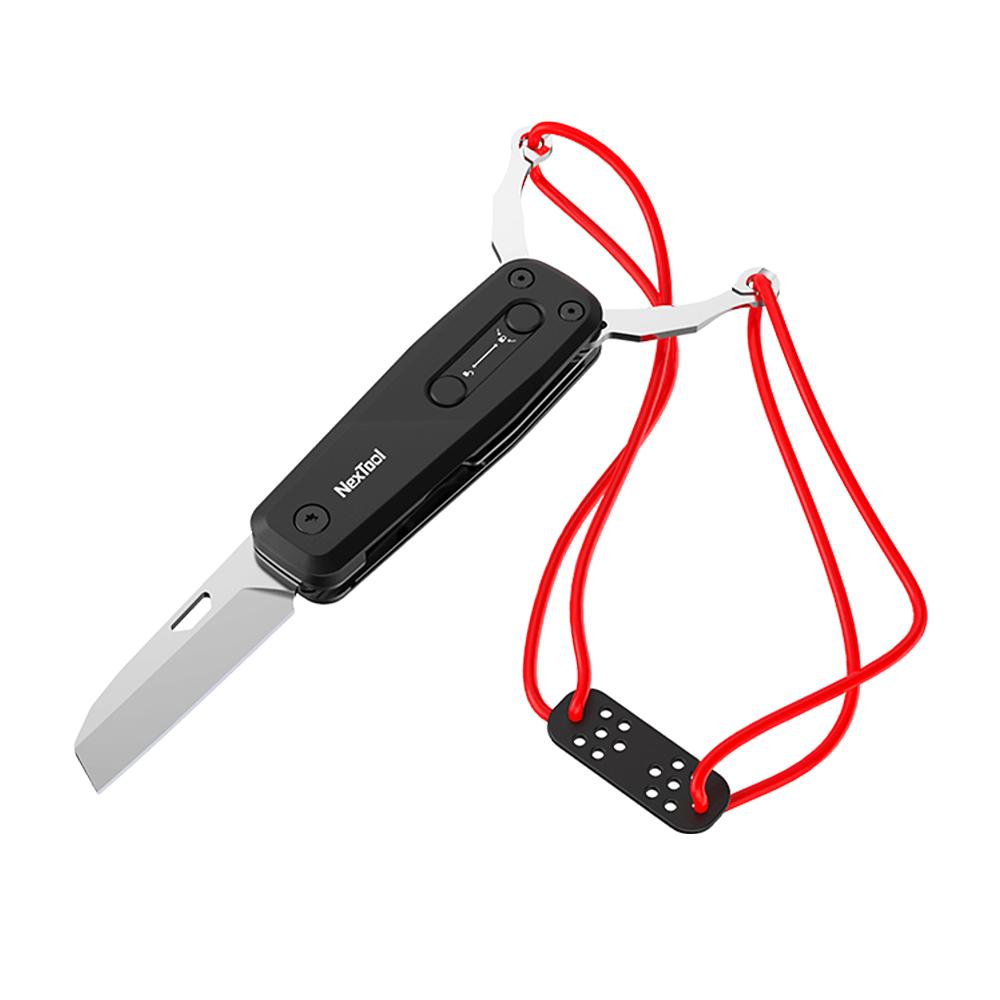 NEXTOOL Professional Slingshot & Folding Knife 2 in 1 Design Aluminium Mini Y Shot with High Strength Rubber