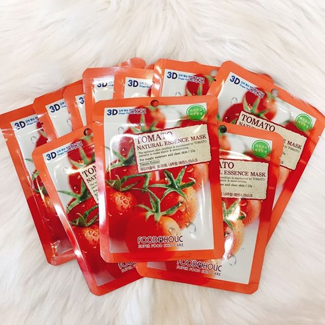 Bộ 10 Gói Mặt Nạ Cung Cấp Độ Ẩm Cho Da 3D Foodaholic Tomato Natural Essence Mask 23ml x10